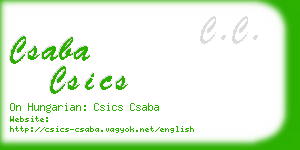 csaba csics business card